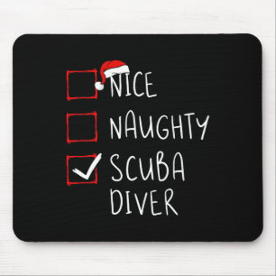 Leuke stoute scuba duiker lijst Kerstman Muismat