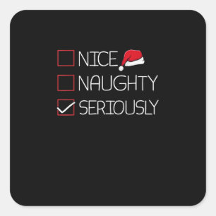Leuke Stoute Serieus Kerst Moderne Stijl  Vierkante Sticker