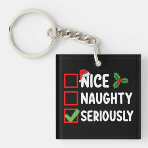 Leuke Stoute Serieus Kerstman Kerstlijst Sleutelhanger