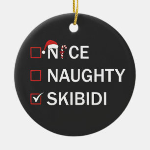 Leuke Stoute Skibidi Grappige Kerst Gen Alpha Keramisch Ornament