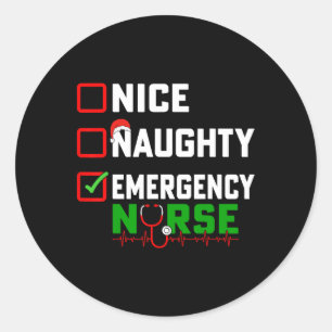 Leuke stoute spoedeisende verpleegkundige Xmas Er  Ronde Sticker