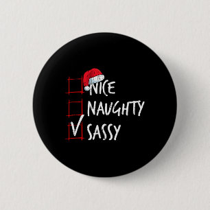 Leuke stoute sy kerstlijst kerstkostuum kerstmis ronde button 5,7 cm