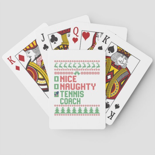 Leuke Stoute Tennis Coach Kerstcadeau Pokerkaarten (Achterkant)