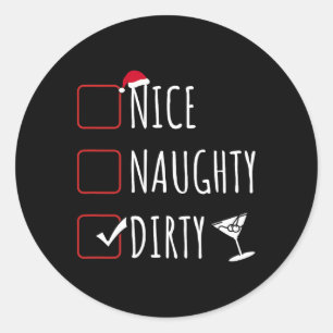 Leuke stoute vieze grappige kerst vieze martini ronde sticker