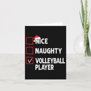 Leuke stoute volleybalspeler jongens kerstmeisje kaart