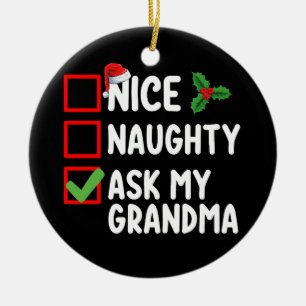 Leuke Stoute Vraag Mijn Oma Kerstlijst Familie Keramisch Ornament