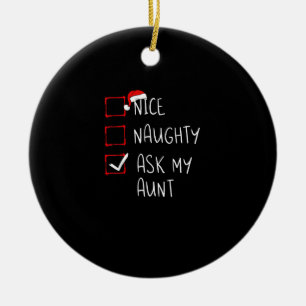 Leuke Stoute Vraag Mijn Tante Kerst Lijst Xmas Keramisch Ornament