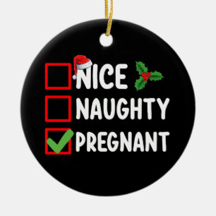 Leuke Stoute Zwangere Kerst Lijst Zwangerschap Keramisch Ornament