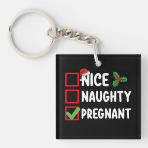 Leuke Stoute Zwangere Kerst Lijst Zwangerschap Sleutelhanger