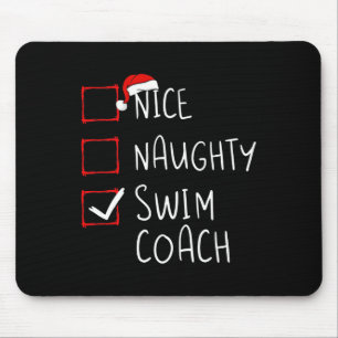 Leuke stoute zwemcoach Kerstlijst Kerstman Muismat