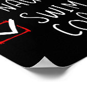 Leuke stoute zwemcoach Kerstlijst Kerstman Poster (Hoek)