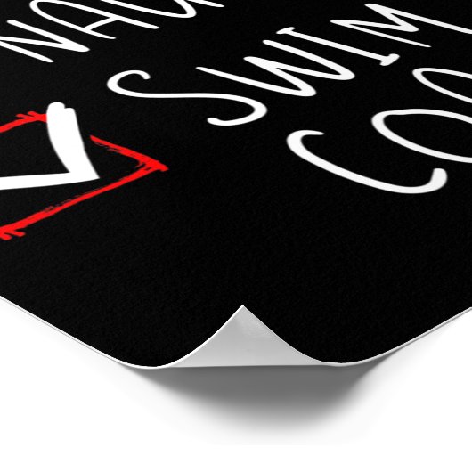 Leuke stoute zwemcoach Kerstlijst Kerstman Poster (Hoek)