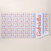 Leuke strand-, zwembadfeest chic persoonlijk naam strandlaken (Voorkant)