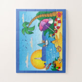 Leuke strandcartoons legpuzzel (Verticaal)