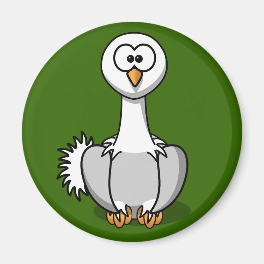 Leuke struisvogel op groene gras koelkastmagneet magneet (Voorkant)