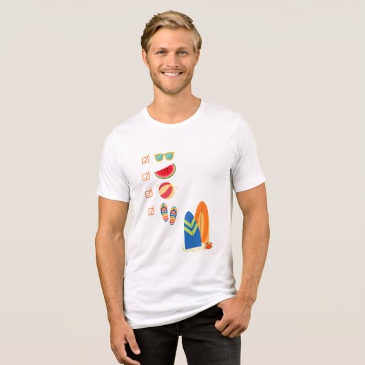 Leuke Summer Beach Tri-Blend Shirt (Voorkant volledig)