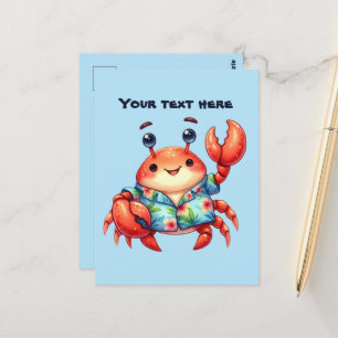 Leuke Summertime aanpasbare strandkrab Briefkaart