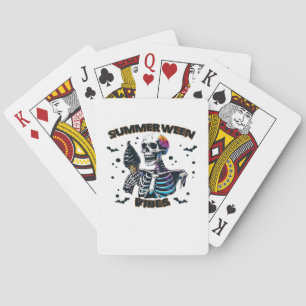 Leuke Summerween-sfeer Skelet Zomer Vakantie Ijs Pokerkaarten
