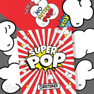 Leuke super POP! Geen boter Pop! Corny, Popcorn Pu Feestdagenkaart