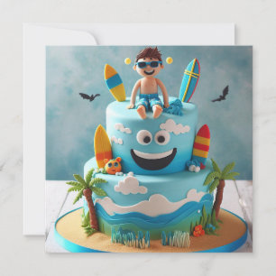 Leuke Surf Is Op Verjaardagstaart Kaart