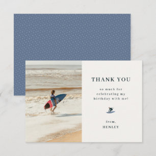 Leuke Surf Thema Verjaardagsfoto Bedankkaart