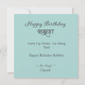 LEUKE SURFS UP VERJAARDAGSTAART KAART (Achterkant)