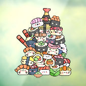 Leuke sushi toren raamsticker (Vel 3)