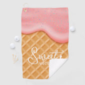 Leuke Sweet Victory Ice Cream Cone Sprinkles Roze Golfhanddoek (Insitu)