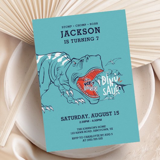 Leuke T-Rex Dinosaurs Kids Verjaardagsfeest Kaart