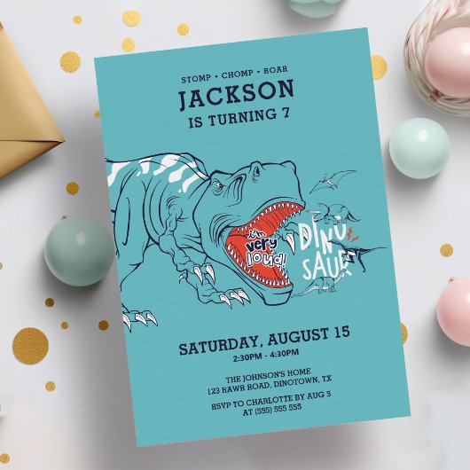 Leuke T-Rex Dinosaurs Kids Verjaardagsfeest Kaart