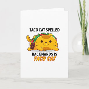 Leuke taco kat, grappige taco kat, taco en kattenl kaart