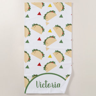 Leuke Taco Naam Confetti Strandhanddoek Strandlaken