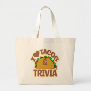 Leuke Tacos en Trivia Spel Pret Design Grote Tote Bag