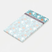 Leuke Teal Doodle Halloween Patroon Post-it® Notes (Schuin)