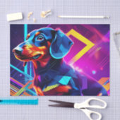 Leuke teckel geometrisch tissuepapier (Craft)