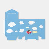 Leuke  Teddy Bear Pilot Baby shower Bedankdoosjes (Uitgevouwen)