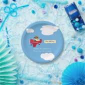 Leuke  Teddy Bear Pilot Baby shower Papieren Bordje (Feest)