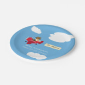 Leuke  Teddy Bear Pilot Baby shower Papieren Bordje (Gekanteld)