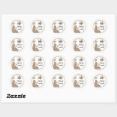 Leuke teddy design rand ronde sticker (Vel)