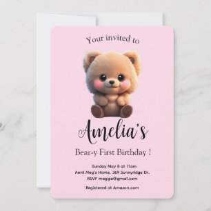 Leuke teddybeer baby meisje 1e verjaardag