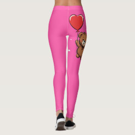Leuke teddybeer drijvende ballon leggings