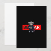 Leuke teddybeer in een jasje en jeans met een rug kaart (Voorkant / Achterkant)