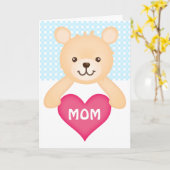 Leuke Teddybeer met (het blauwe) Hart van het Kaart (Gele Bloem)