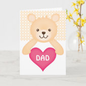 Leuke Teddybeer met (het gele) Hart van de Papa Kaart (Gele Bloem)