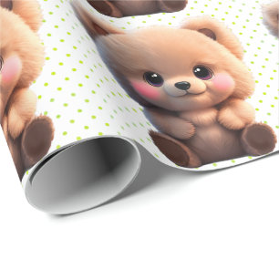 Leuke teddybeer Polka dots Cadeaupapier