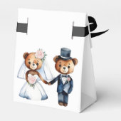 Leuke teddyberen bruidspaar bruiloft dank u bedankdoosjes (Achterkant)
