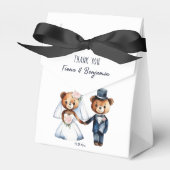 Leuke teddyberen bruidspaar bruiloft dank u bedankdoosjes (Voorkant Zijde)