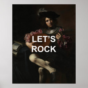 Leuke tekst citaat + Renaissance luitspeler schild Poster