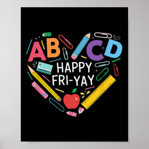 Leuke terug naar school collectie Gelukkige Vrij-d Poster