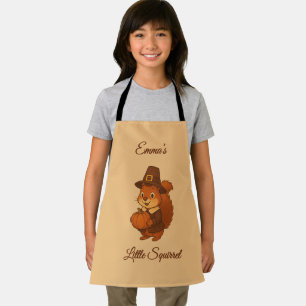 Leuke Thanksgiving Eekhoorn Pompoen illustratie Schort